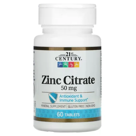 21st Century, Zinc Citrate, 50 mg, 60 Tab