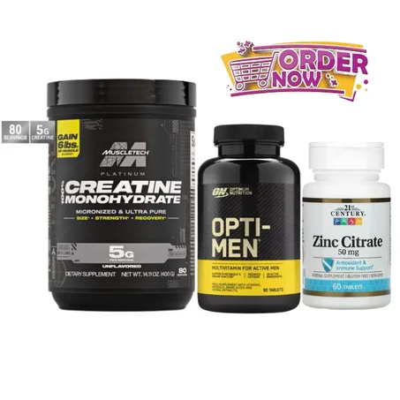 PACK : CREATINE PLATINUM - ZINC CITRATE 50 MG - MULTIITAMINE OPTI MEN