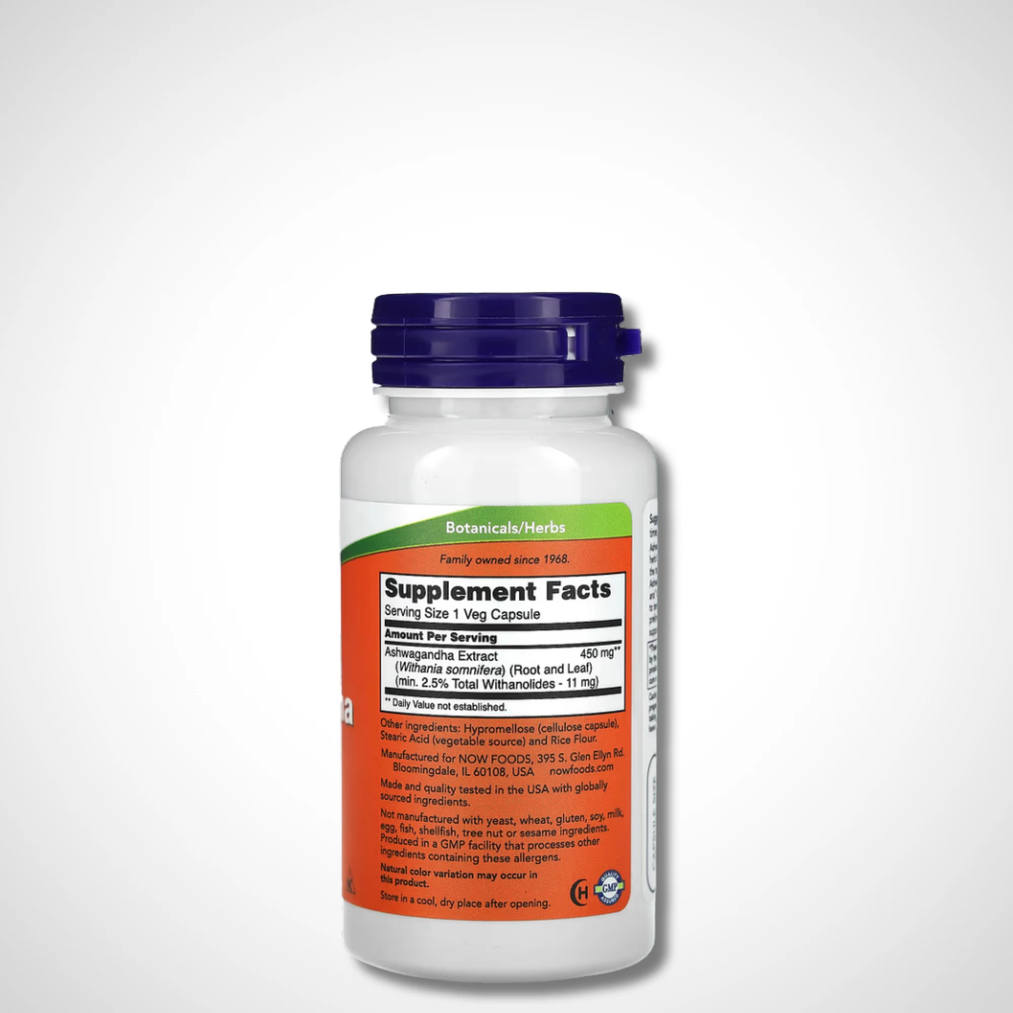 Ashwagandha Standardized Extract 450 mg 90 Veg Capsules – NOW Foods