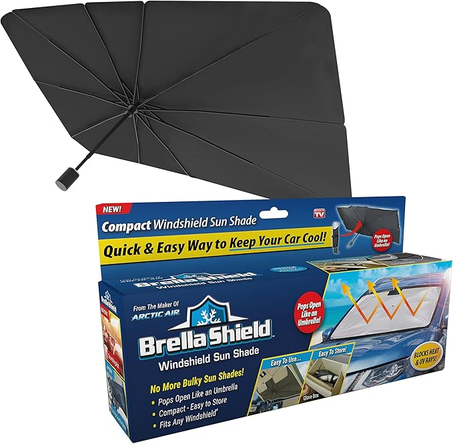 Brella Shield by Arctic Air, Car Windshield Sun Shade, One-Size (31x57"), As Seen on TV
