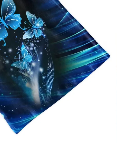 تي شيرت بناتي بأكمام قصيرة بطباعة ثلاثية الأبعاد