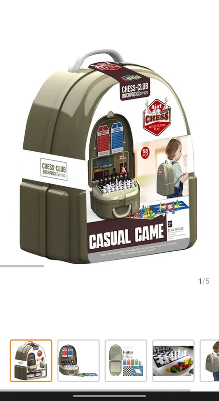 Sac à Dos 4 en 1 Jeux d'échecs
