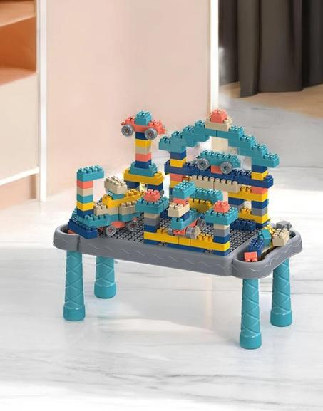 مجموعة مكعبات مع طاولة (88 قطعة)