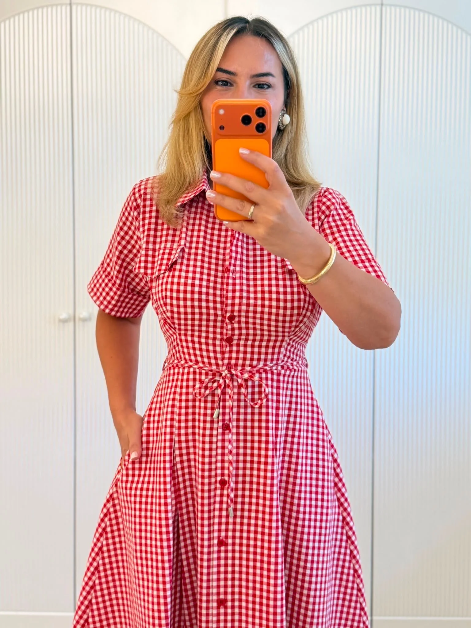 Robe carreaux vichy rouges