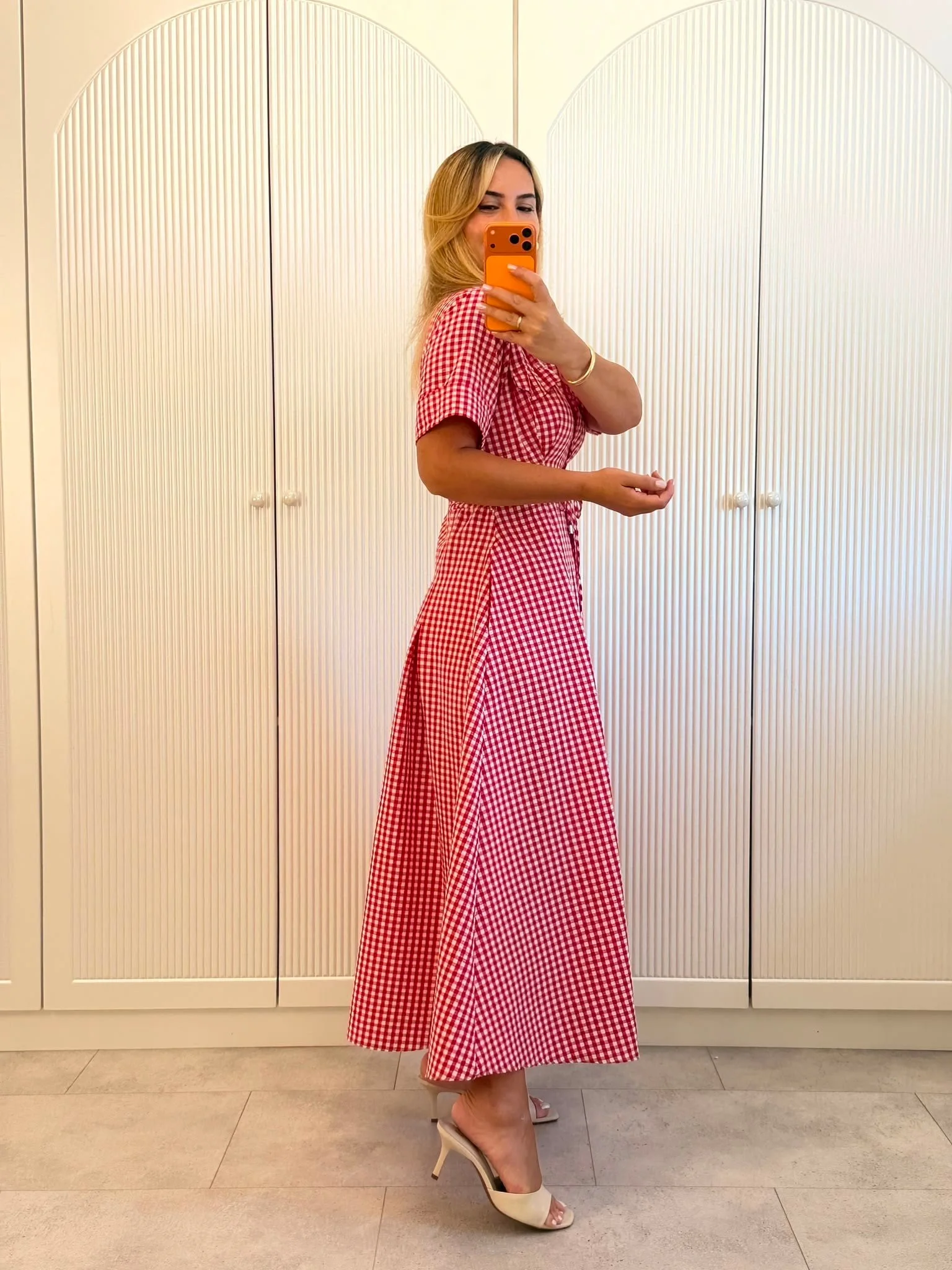 Robe carreaux vichy rouges