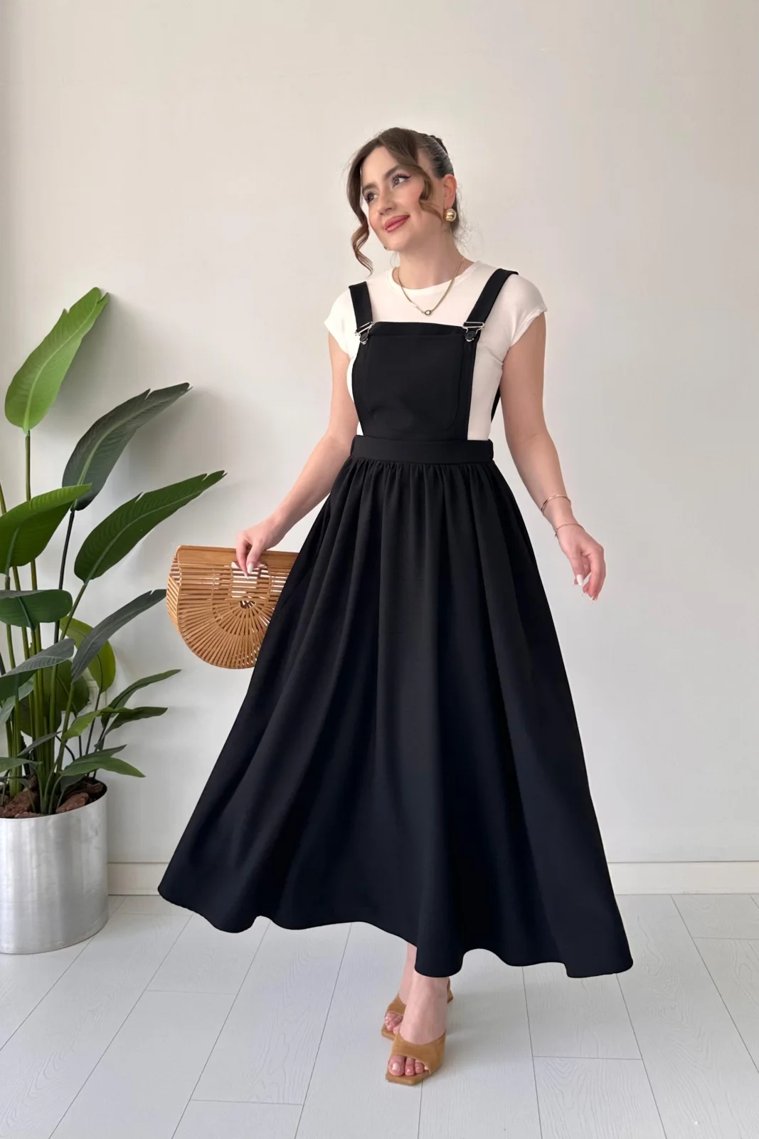 Robe salopette évasée