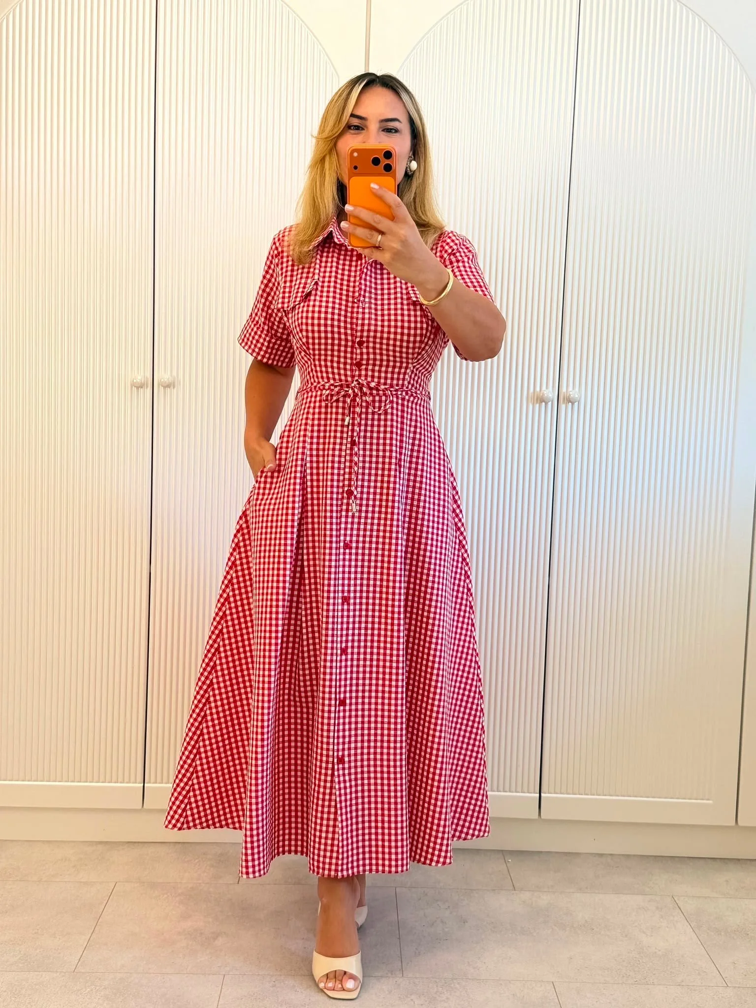 Robe carreaux vichy rouges