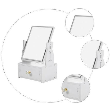 منظم مكياج و اكسسوارات بمرآة مستطيلة و جرار سفلي