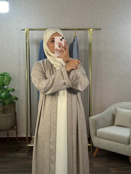 Ensemble abaya linen + sous abaya
