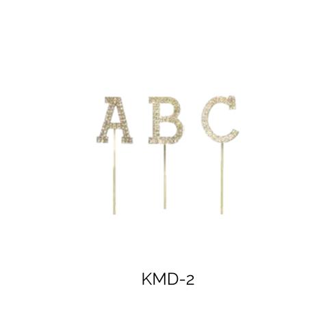 Cake Topper Lettre Dorée avec Strass