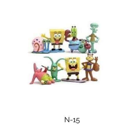 Ensemble de 4 Figurines Kawaii Éponge Bob