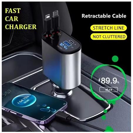 4-in-1 Retractable Car Charger