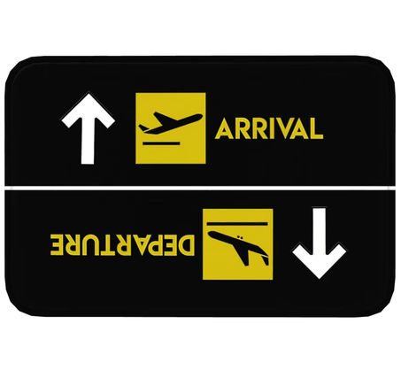 Door Mat BLK✈️DEP. / ARR. ✈️