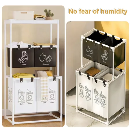 Panier de tri de linge سلة غسيل بثلاث طبقات