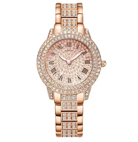 ساعة نسائية فاخرة دهبية اللون