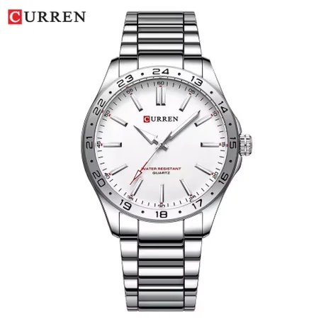 CURREN 8452 ساعات رجال الأعمال البسيطة الرياضية غير الرسمية 2025 سوار فولاذي غير قابل للصدأ ساعة كوارتز مع مؤشرات مضيئة