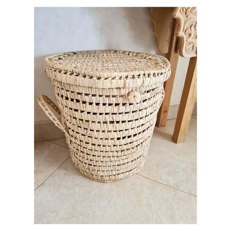 PANIER À LINGE EN FEUILLES DE PALMIER - RONDE