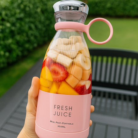 خلاط عصير محمول كهربائي بشحن USB و6 شفرات - Mini Portable Electric Juice Blender Bottle