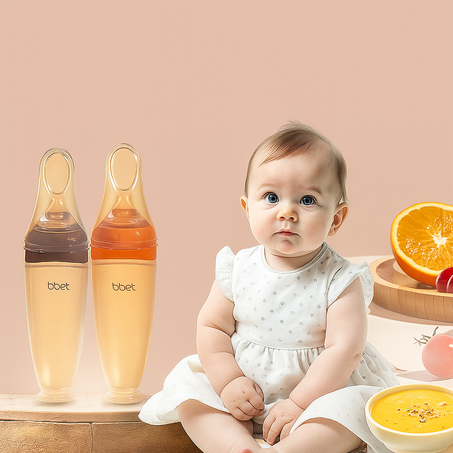 Baby Feeding Spoon - زجاجة ضغط سيليكون لتغذية الأطفال حديثي الولادة