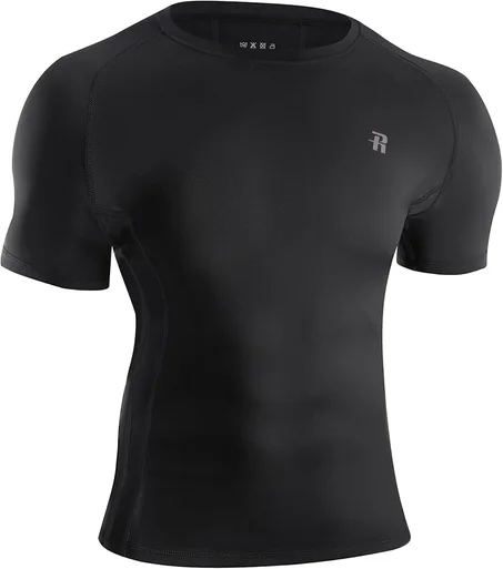 Men Short Sleeve Compression Shirt for Men, , Athletic Workout Base Layer.