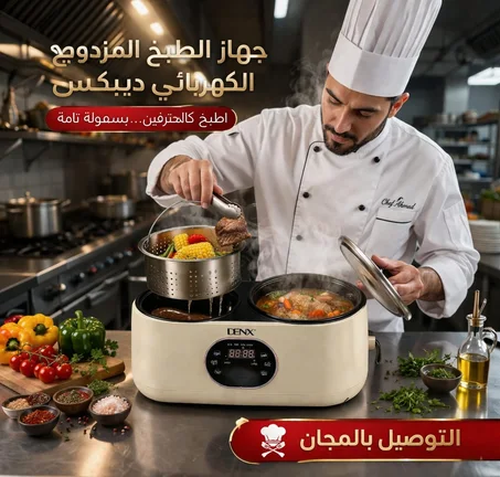 جهاز الطبخ المزدوج الكهربائي دينكس بضمان عامين
