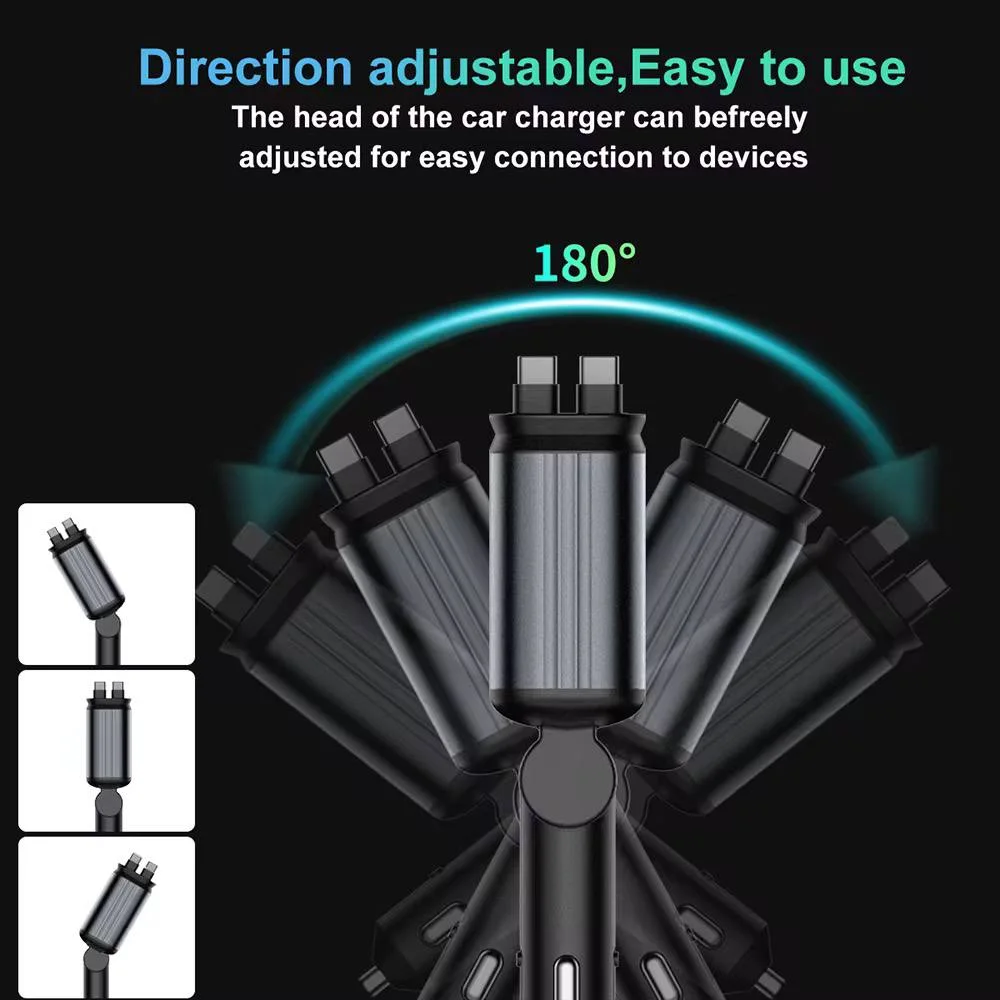 Chargeur auto 4 en 1 - avec effet ciel étoilé