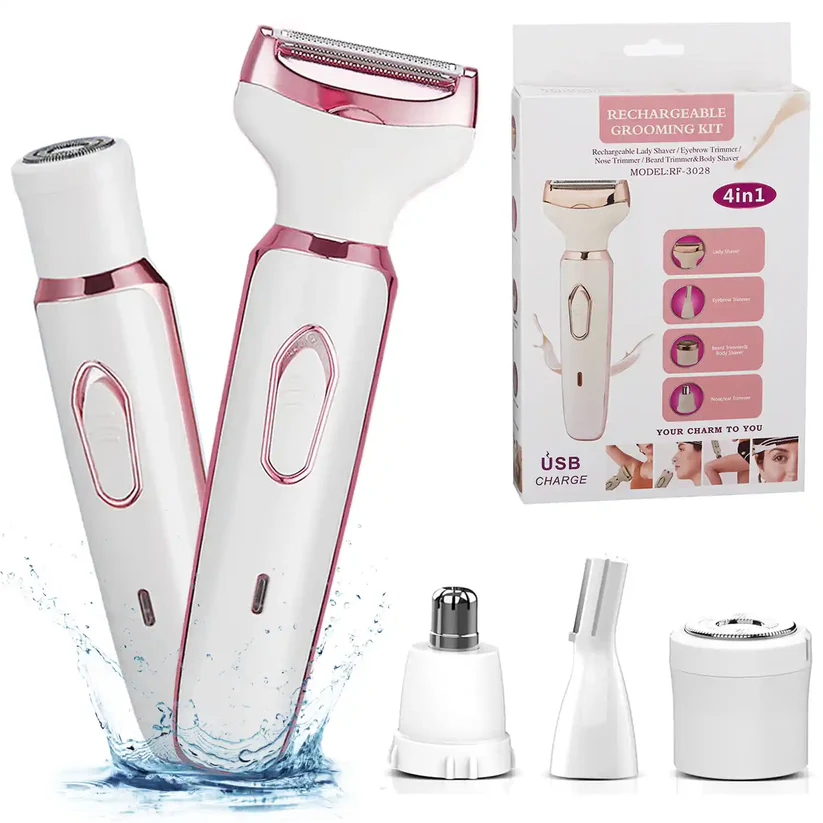 Epilateur 4-en-1 Rechargeable – Pour hommes et femmes