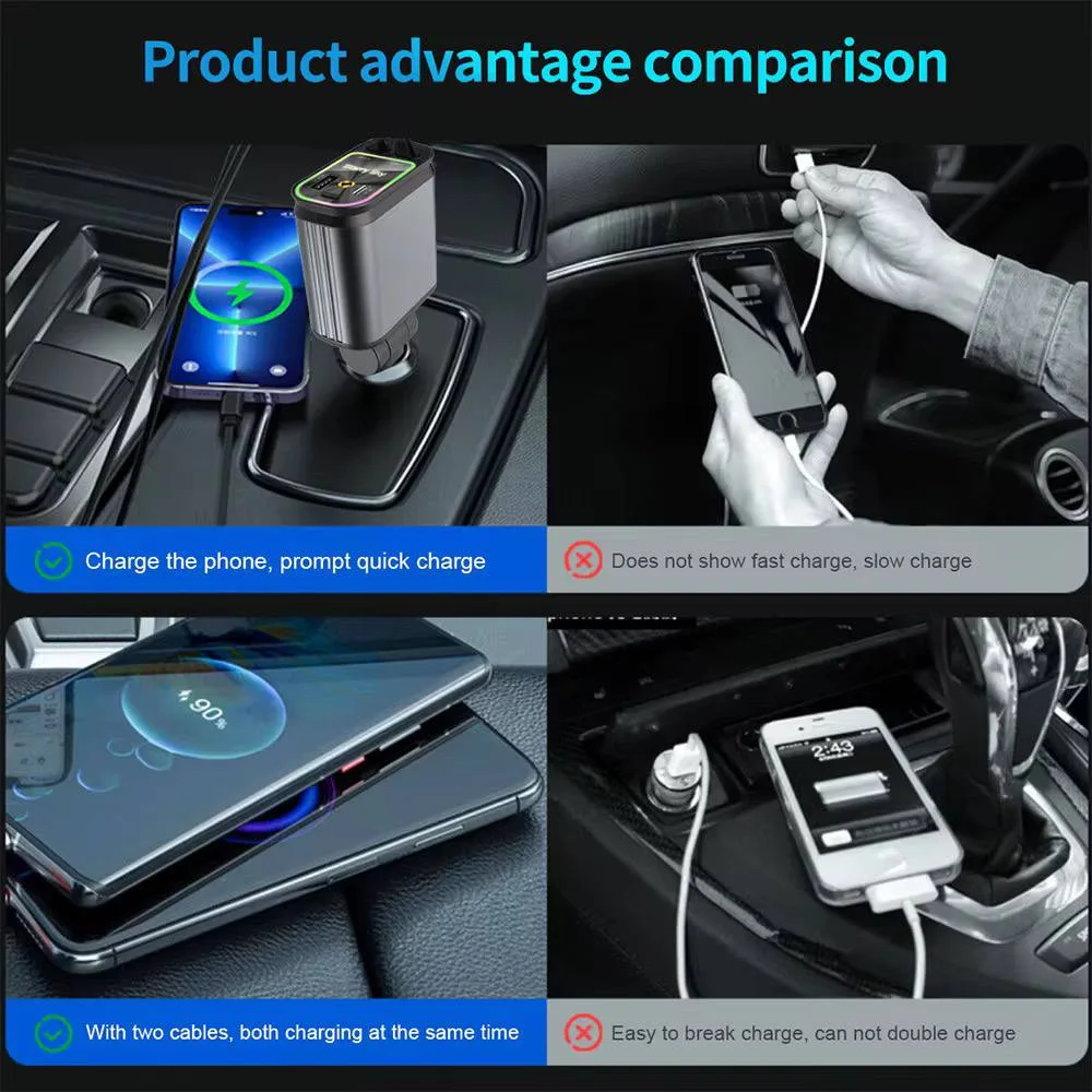 Chargeur auto 4 en 1 - avec effet ciel étoilé