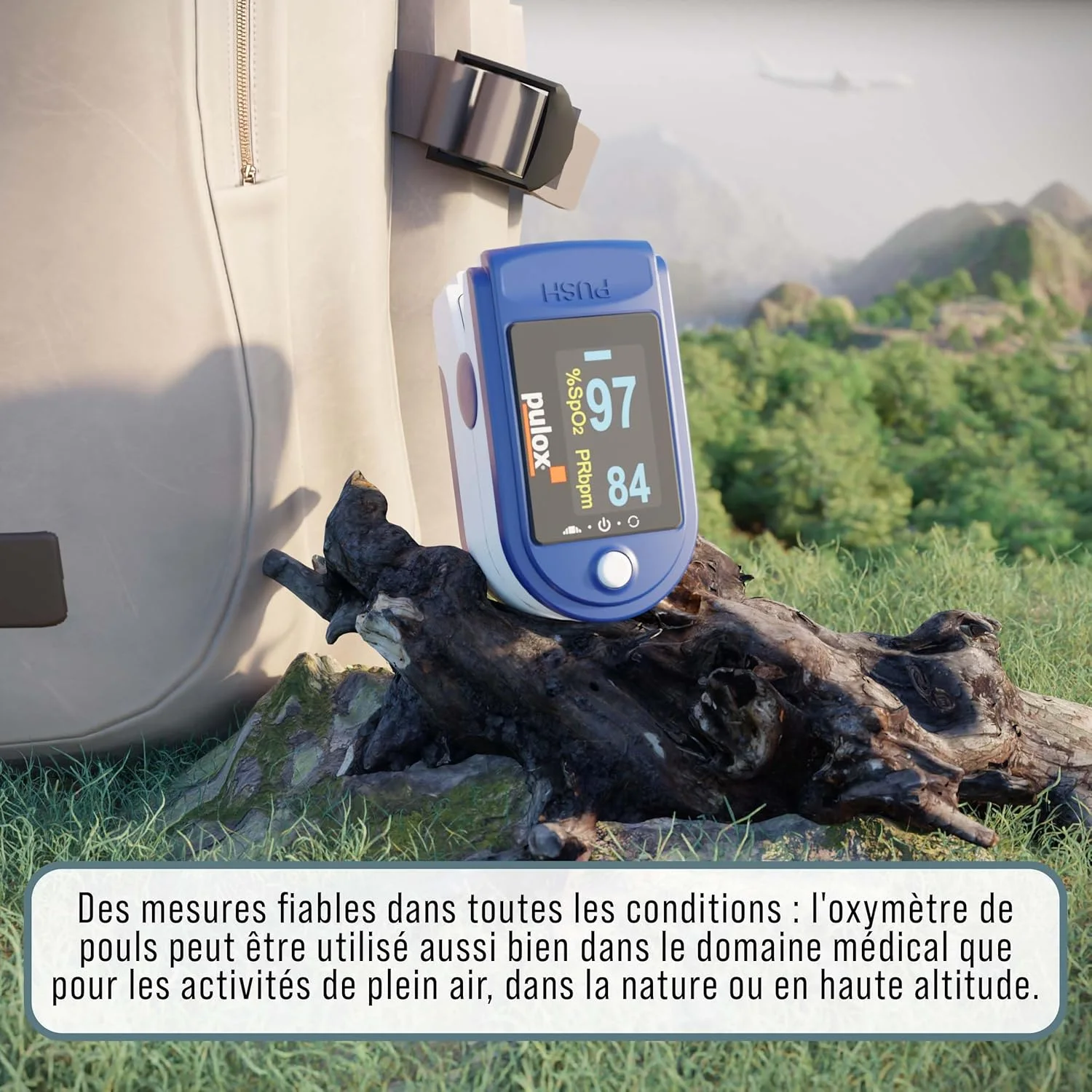 Oxymètre de pouls - Saturometre professionnel pour mesurer saturation en oxygène, pouls et indice de perfusion