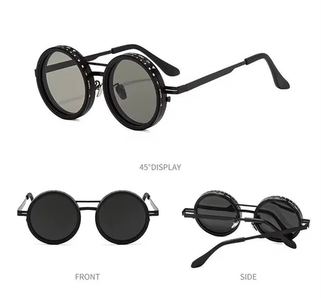 Lunette de soleil 2 en 1 : noires - rotation 360°