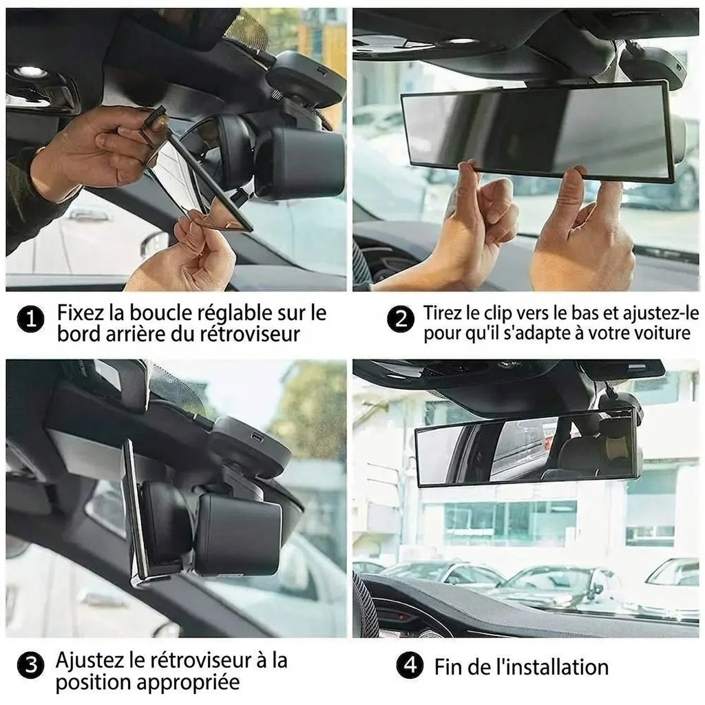 Rétroviseur intérieur panoramique - anti angles morts