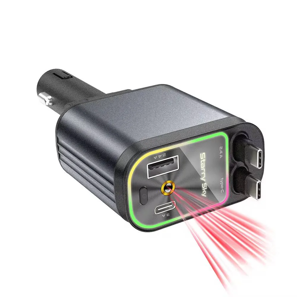 Chargeur auto 4 en 1 - avec effet ciel étoilé
