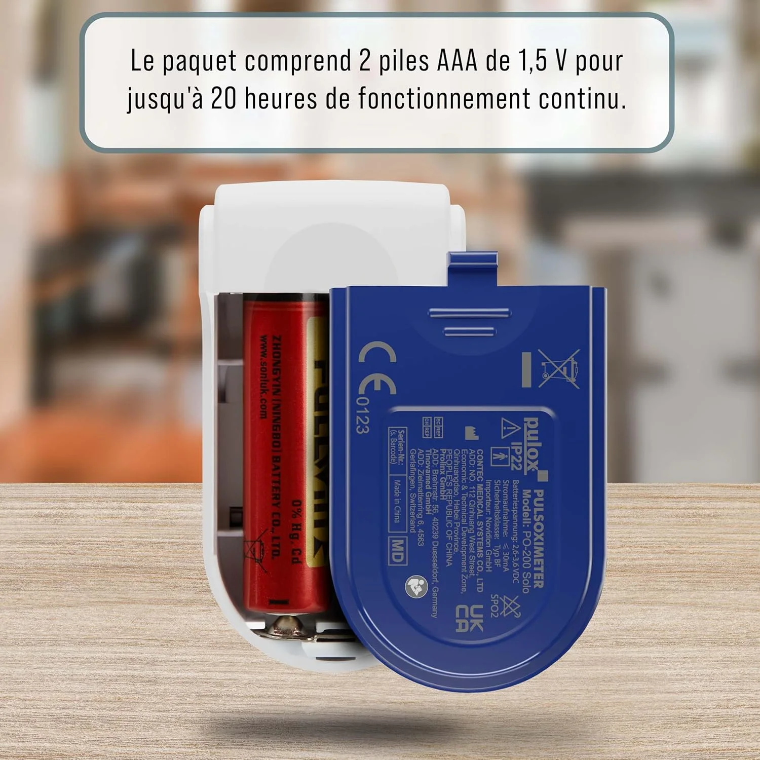 Oxymètre de pouls - Saturometre professionnel pour mesurer saturation en oxygène, pouls et indice de perfusion