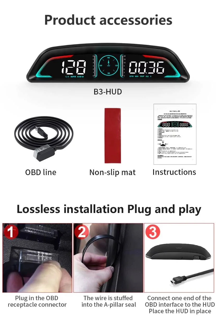 Affichage tête haute OBD 2 - Tableau de bord intelligent