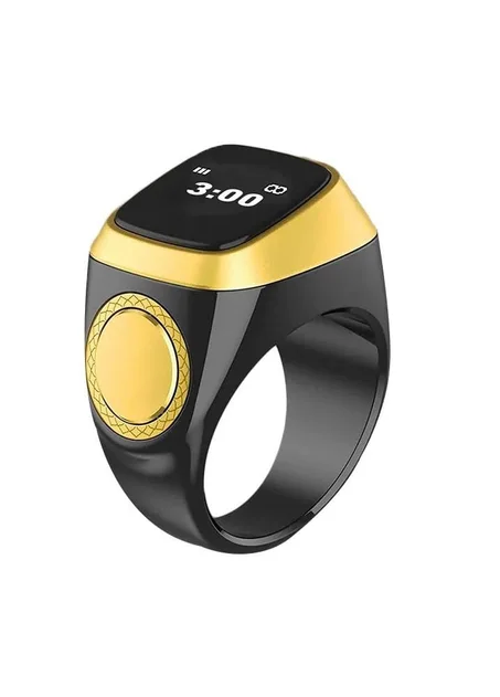 خاتم التسبيح الذكي بخاصية التذكير بمواعيد الصلاة