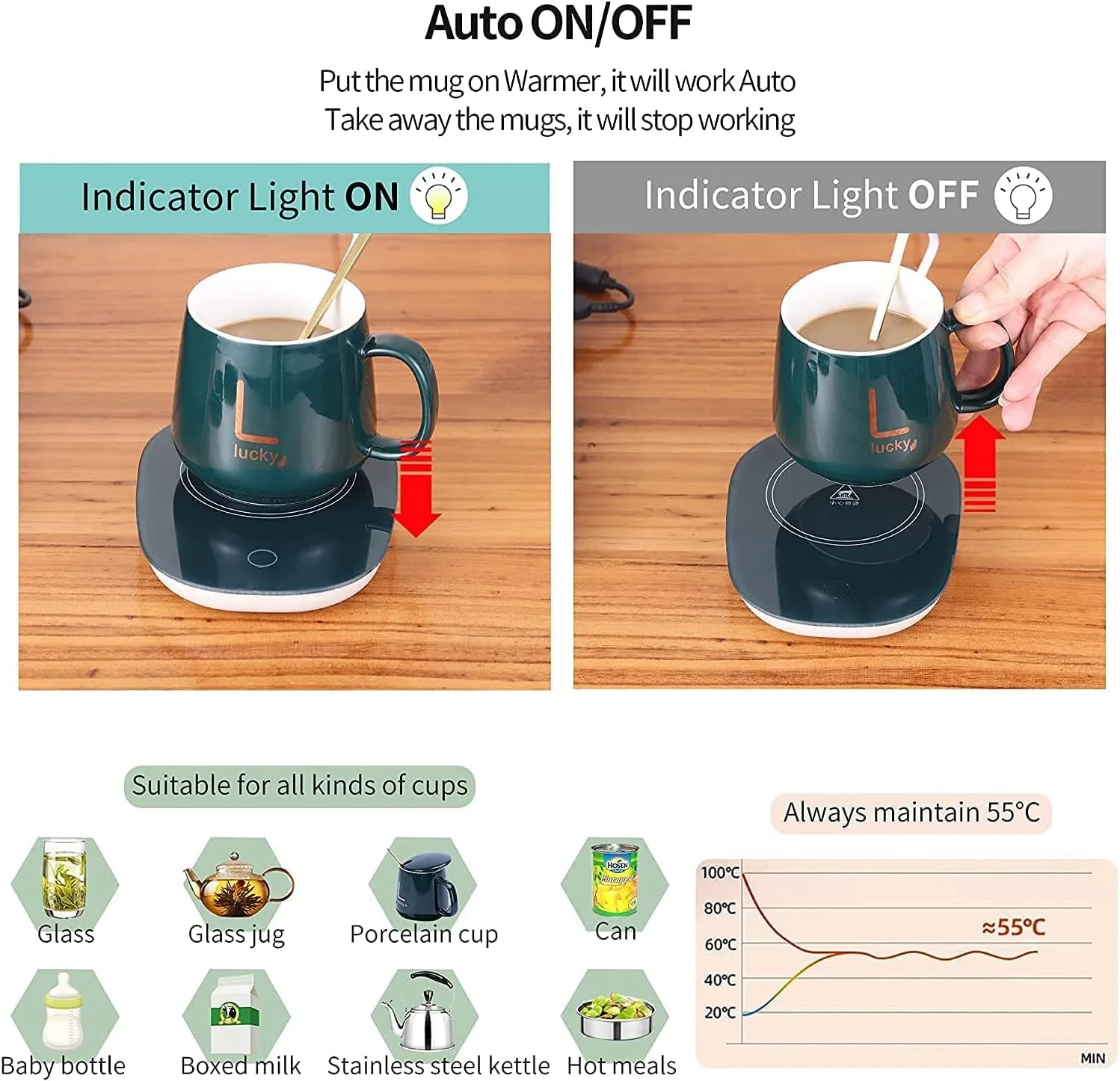 كوب ذكي ذاتي التسخين