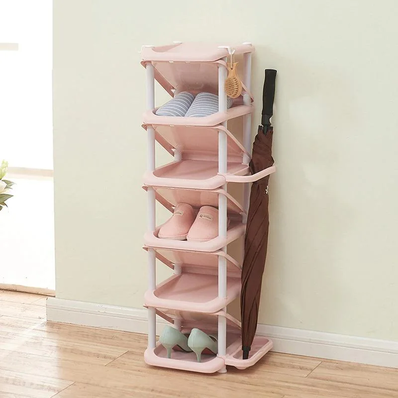 Étagère à Chaussures Pliable En Bambou 5 étages - Dimensions 26x26x75 Cm, Pas De Montage, Pour Entrée, Placard, Salle De Bain