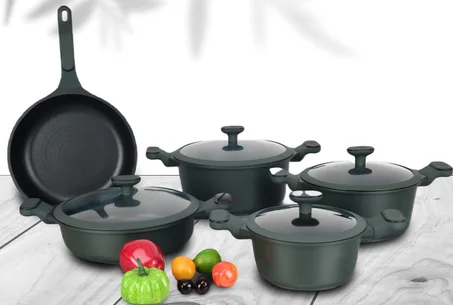9-Piece Granite Cookware Set طقم أواني الطهي الجرانيت من 9 قطع