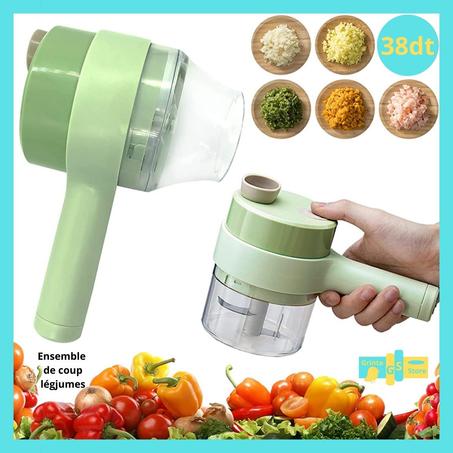 Ensemble de coupe-légumes électrique 4 en 1