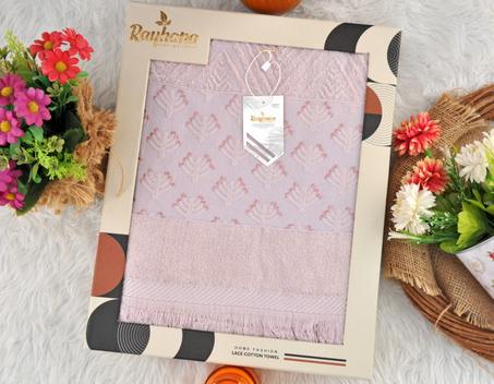 🛁 بشكير الشراشيب الفاخر - اللون الموف الفاتح - 100% قطن مصري