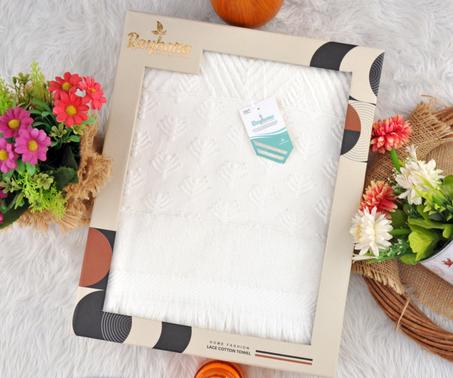 🛁 بشكير الشراشيب الفاخر - اللون الأبيض - 100% قطن مصري