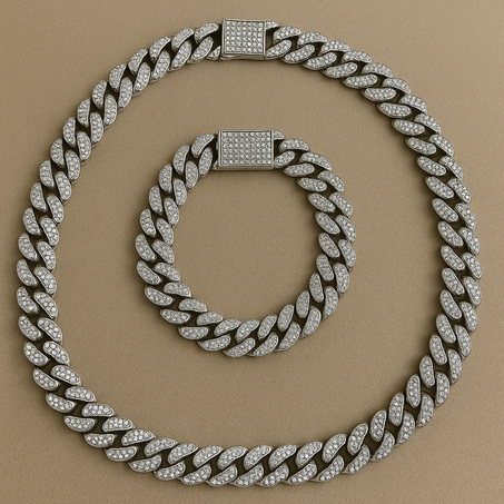 Ensemble Chaîne & Bracelet Cuban Link