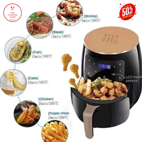 المقله الهوائيه الصحيه بدون زيت 6 لتر