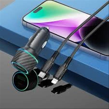 Borofone BZ21 Brilliant 48W dual port PD30W+QC3.0 car charger - Black