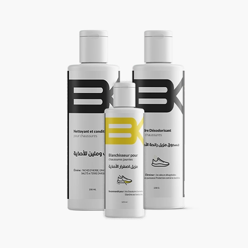 Pack  منظف الأحذية + مزيل اصفرار + مزيل روائح الأحذية