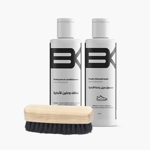 Pack  Brosse +منظف الأحذية + مزيل روائح الأحذية