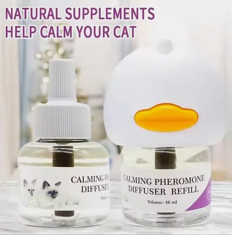Pheromone Diffuser for Cats Cat Pheromone Plug-In Relaxants Start Kit 30-Day Refill Calming Spray for Calm Relaxing Home Indoor