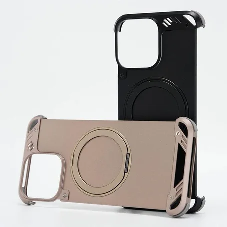Coque iPhone sans cadre avec support magnétique en métal à 360°