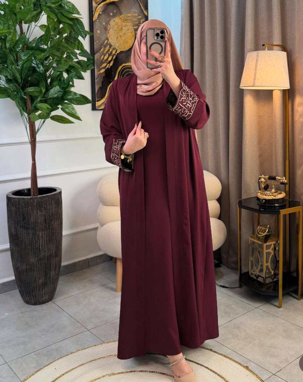 عباية بالطرزة 2قطع 2025