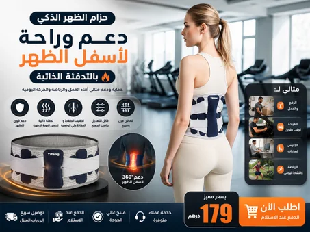 حزام الظهر الذكي بالتدفئة الذاتية